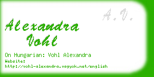 alexandra vohl business card